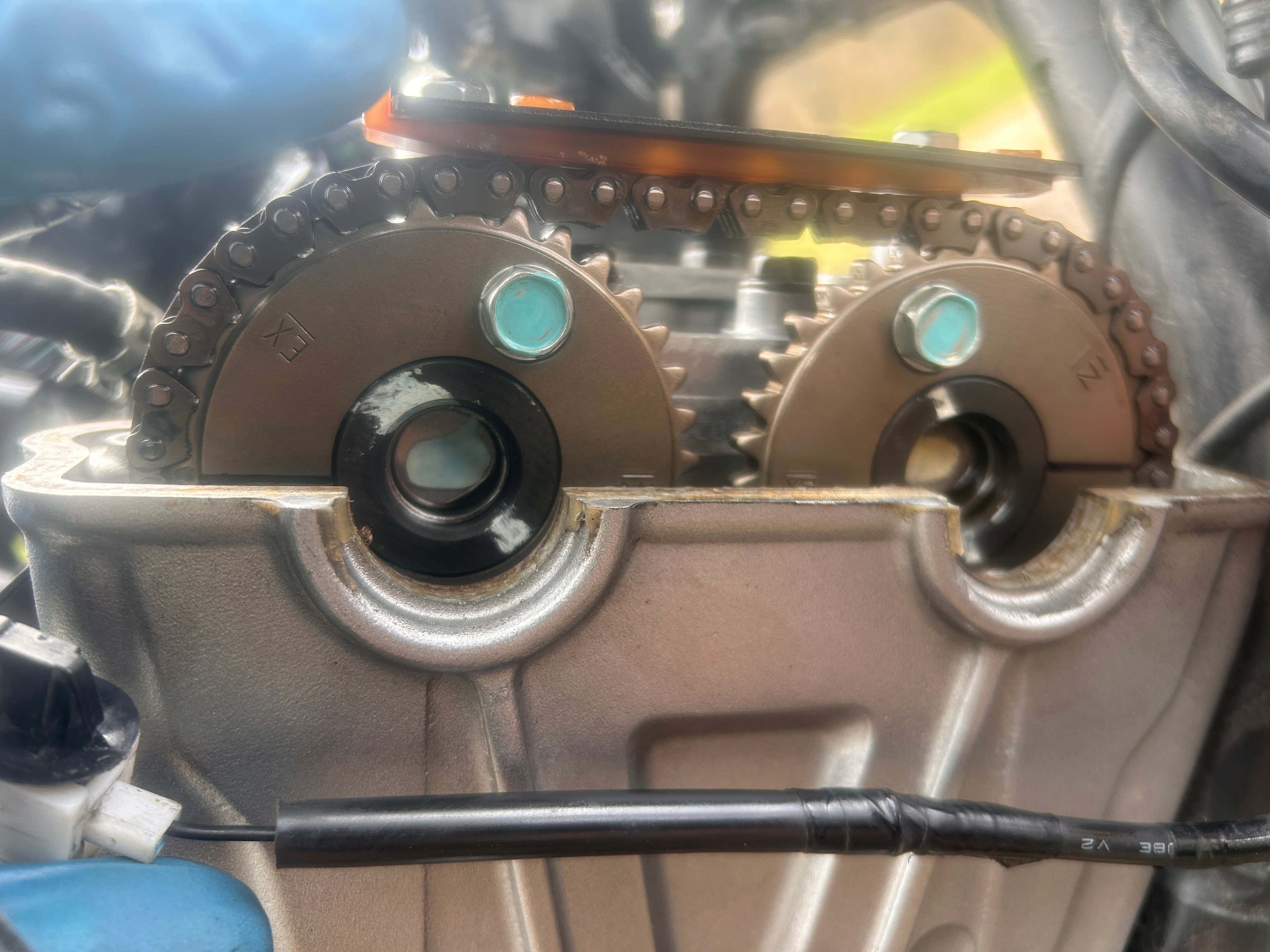 Motorcycle engine teardown during head gasket service